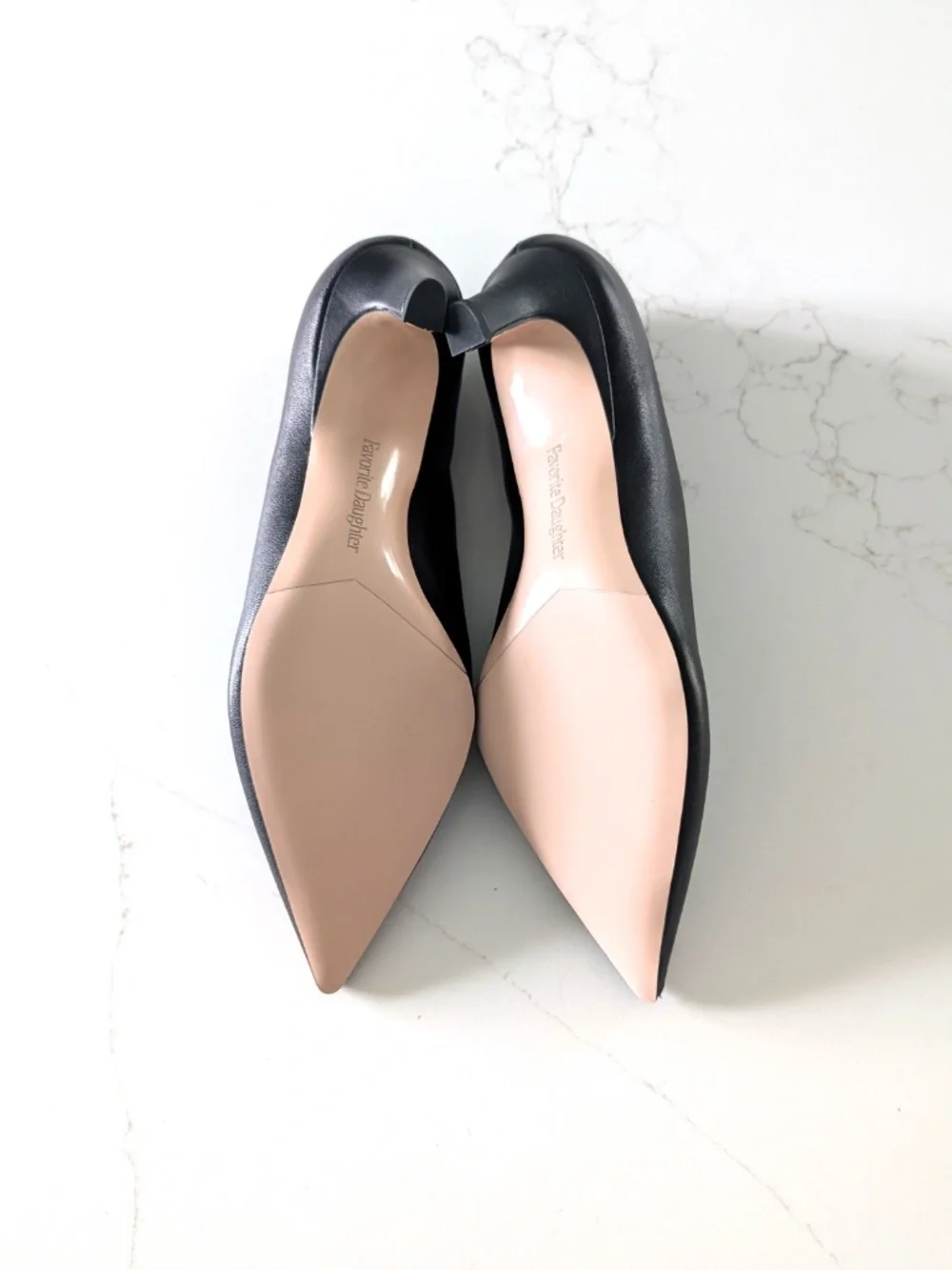 Favorite Daughter Stoj Pointed Toe Kitten Heel Ankle Booties Black Leather 7M